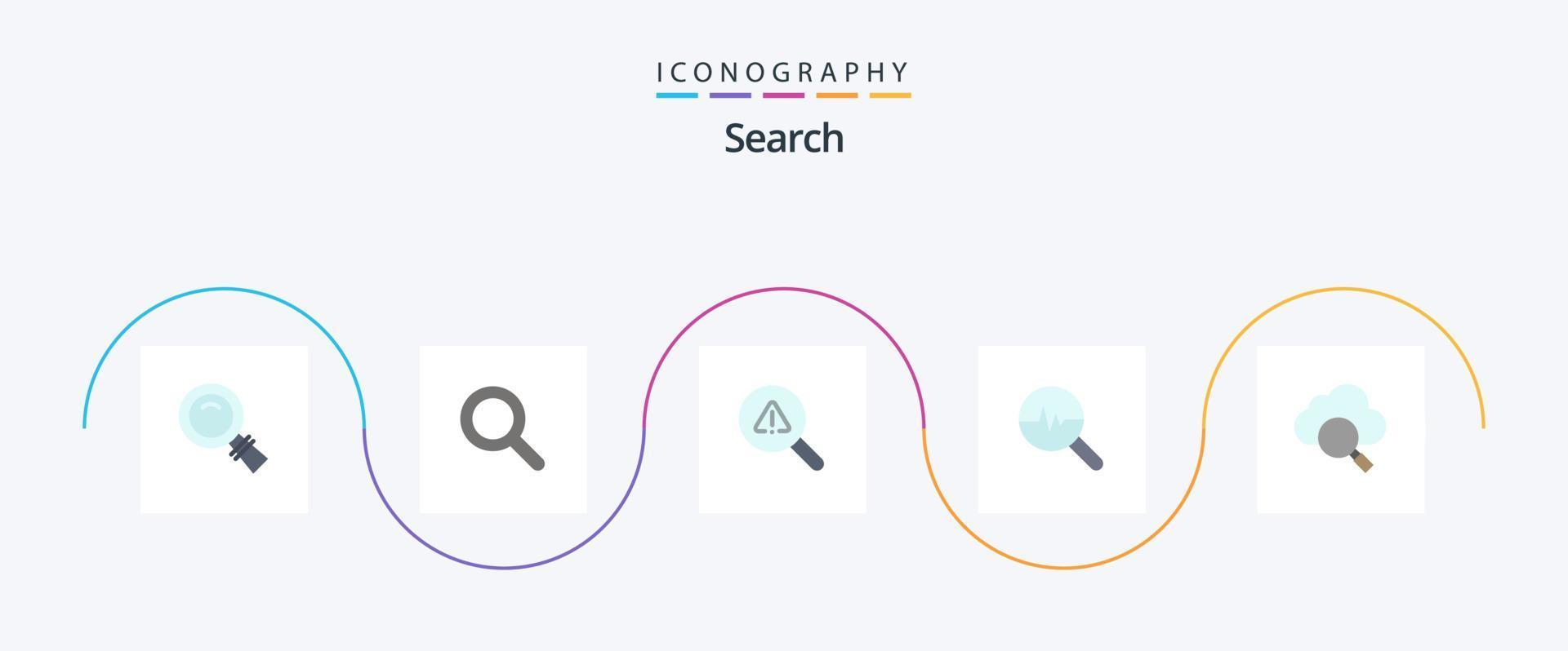 rechercher un pack d'icônes plat 5, y compris la recherche. nuage. recherche. tableau de recherche. graphiques d'informations vecteur