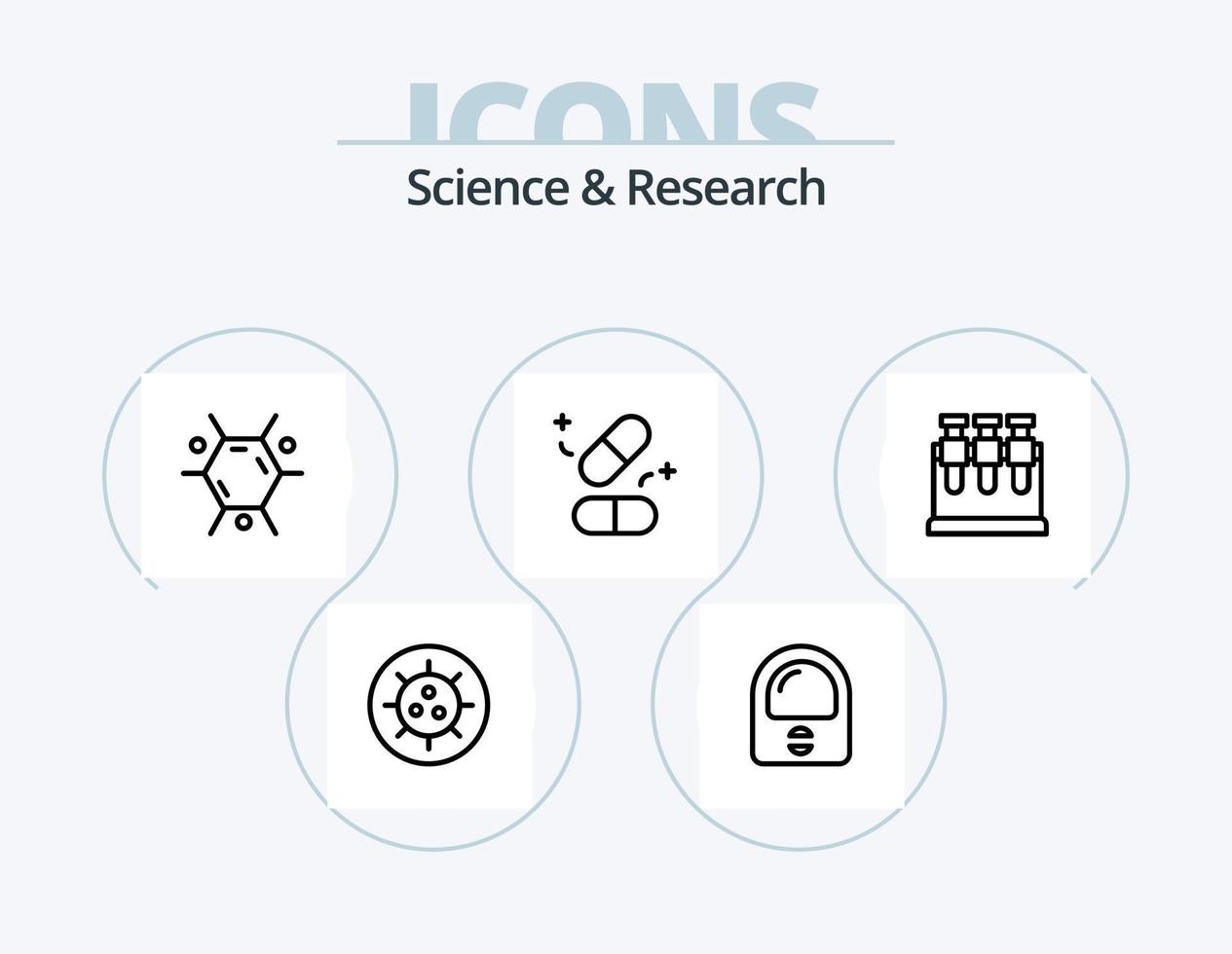 pack d'icônes de ligne scientifique 5 conception d'icônes. . Température. équipement. la science. monde vecteur