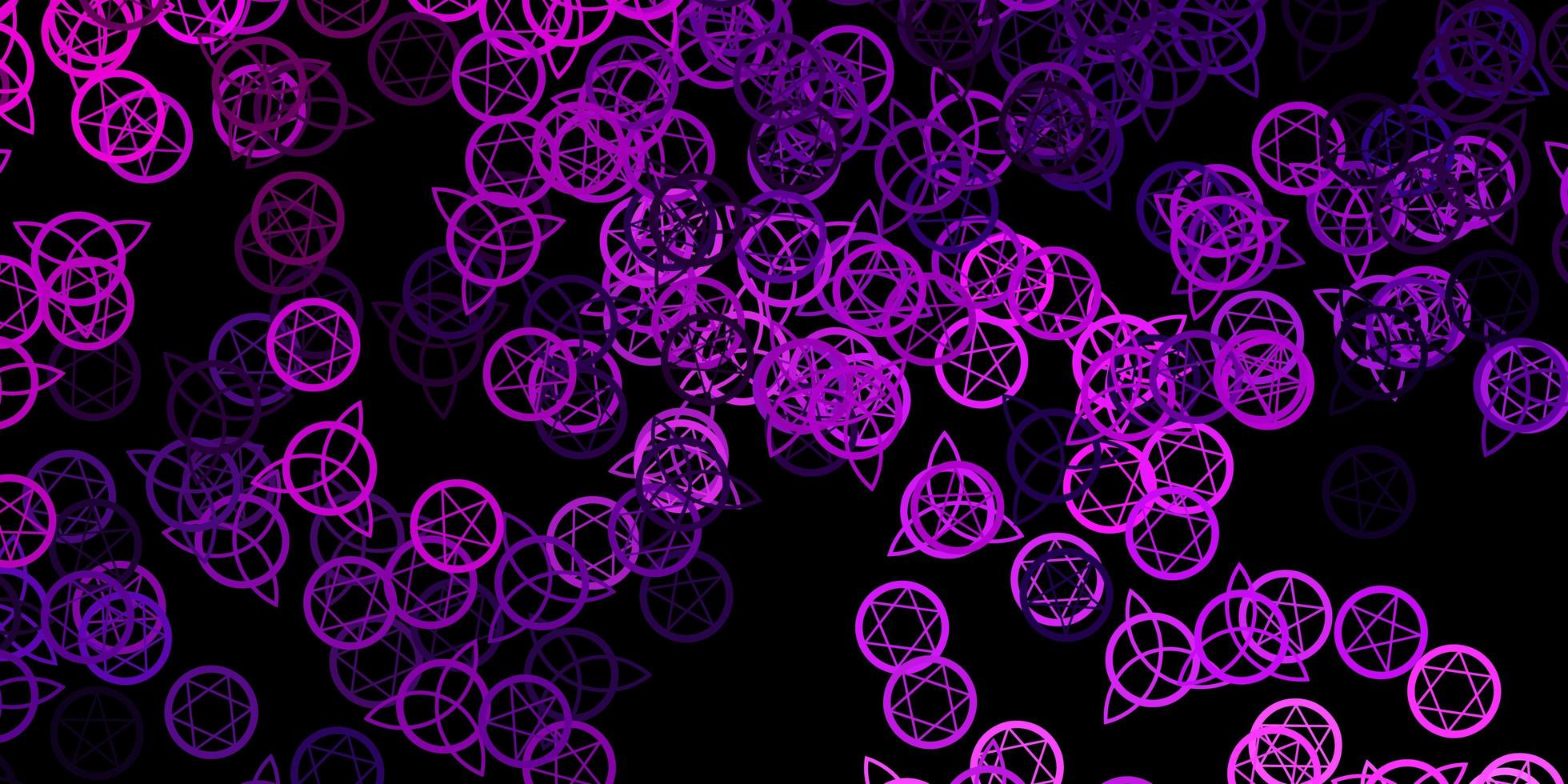 modèle vectoriel violet foncé, rose avec des éléments magiques.