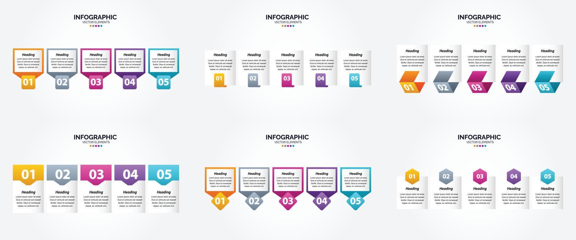 ensemble de conception plate d'infographie d'illustration vectorielle pour la brochure publicitaire et le magazine vecteur