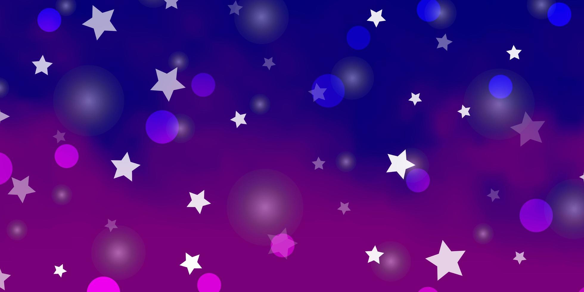 fond de vecteur violet clair, rose avec des cercles, des étoiles.