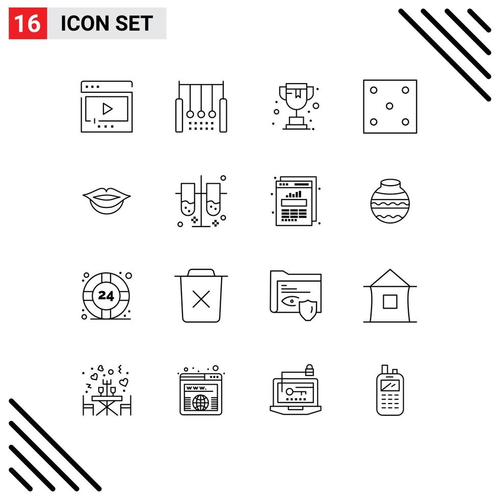 16 contours vectoriels thématiques et symboles modifiables des lèvres ludo ring game trophy éléments de conception vectoriels modifiables vecteur