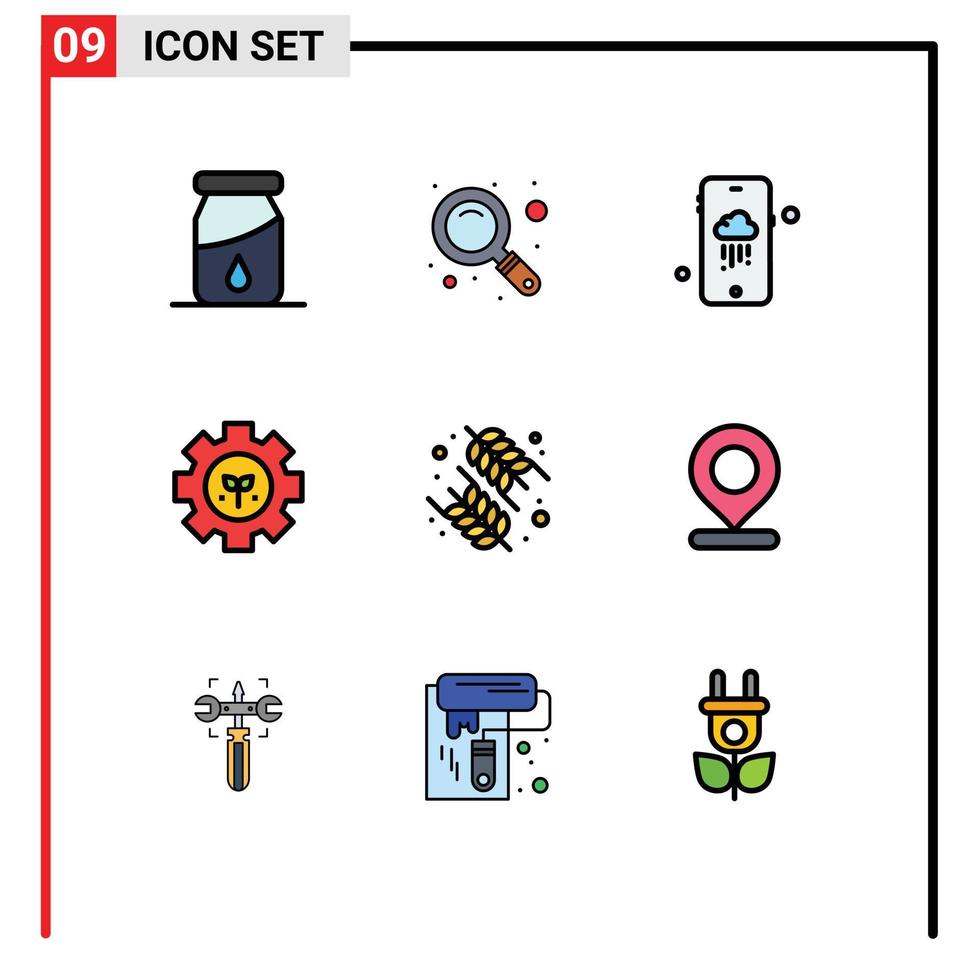 pack d'icônes vectorielles stock de 9 signes et symboles de ligne pour l'emplacement des éléments de conception vectoriels modifiables vecteur
