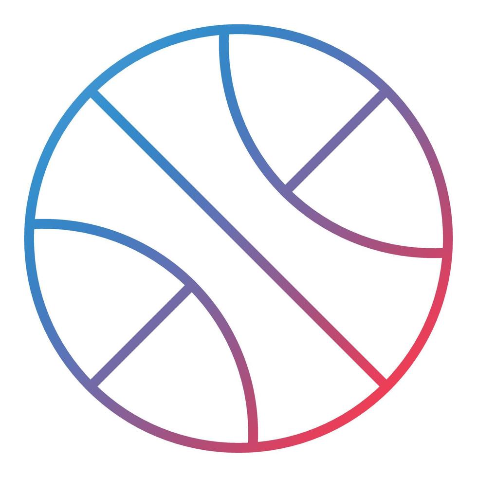 icône de dégradé de ligne de basket-ball vecteur