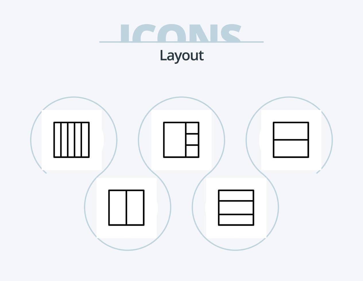 pack d'icônes de ligne de mise en page 5 conception d'icônes. . voir. vecteur
