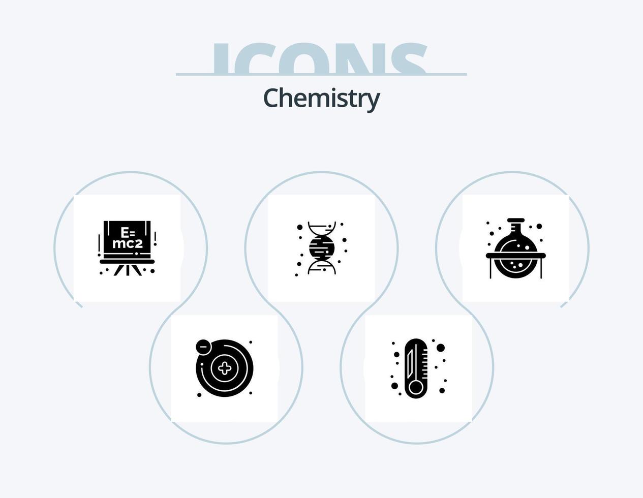 pack d'icônes de glyphe de chimie 5 conception d'icônes. . étudier. la science. la science. chimique vecteur