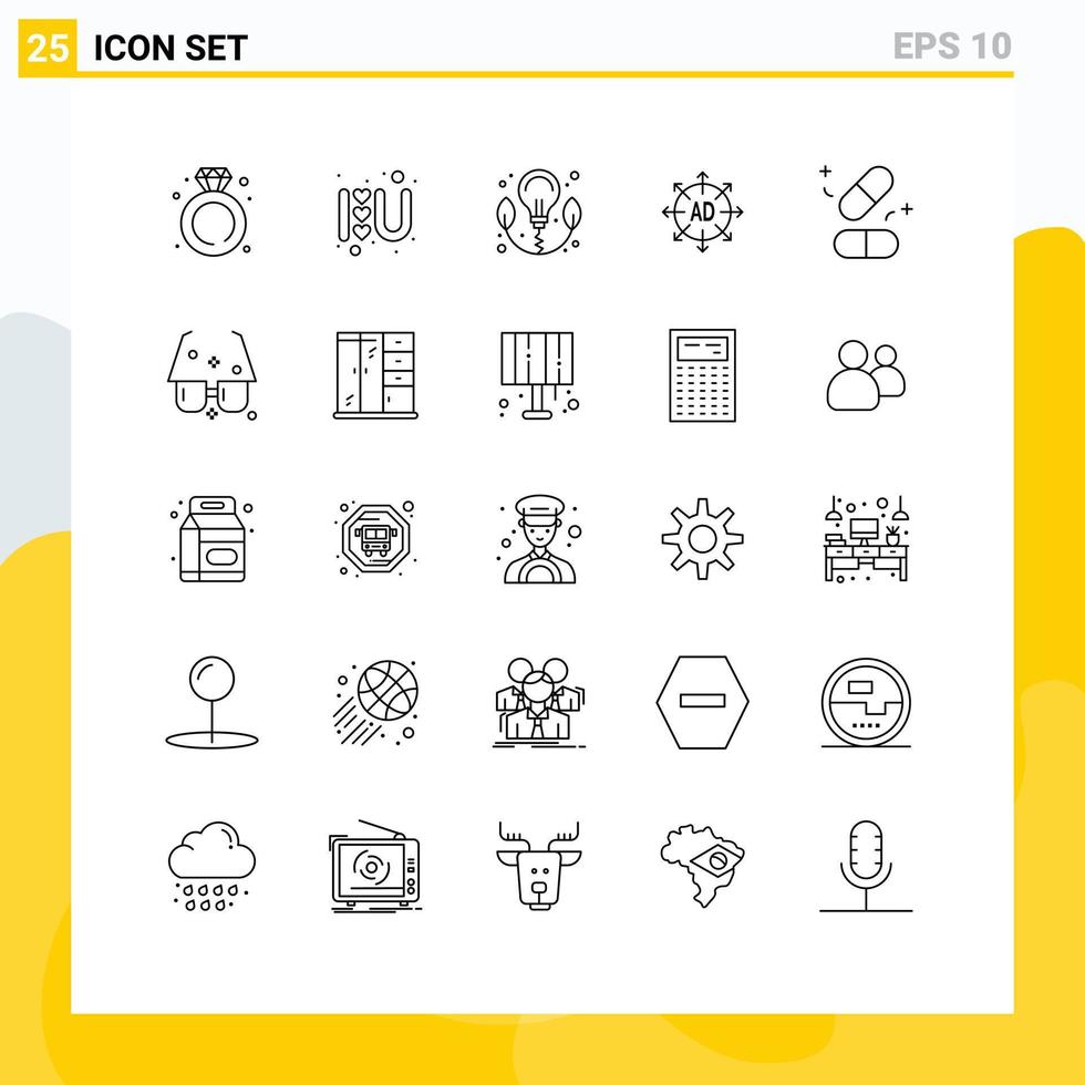 concept de 25 lignes pour sites Web mobiles et applications tablettes médecine énergie annonce éléments de conception vectoriels modifiables vecteur