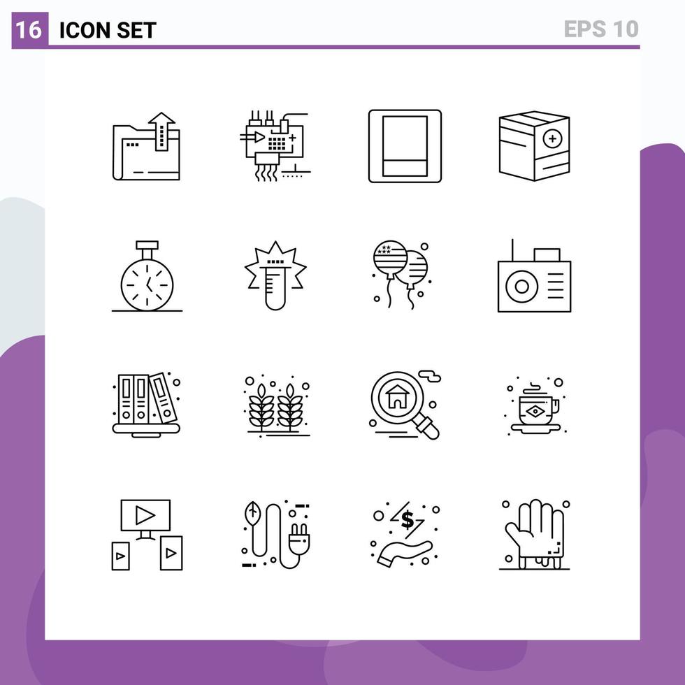 interface utilisateur pack de 16 contours de base du chronomètre e parts commerce ajouter des éléments de conception vectoriels modifiables vecteur