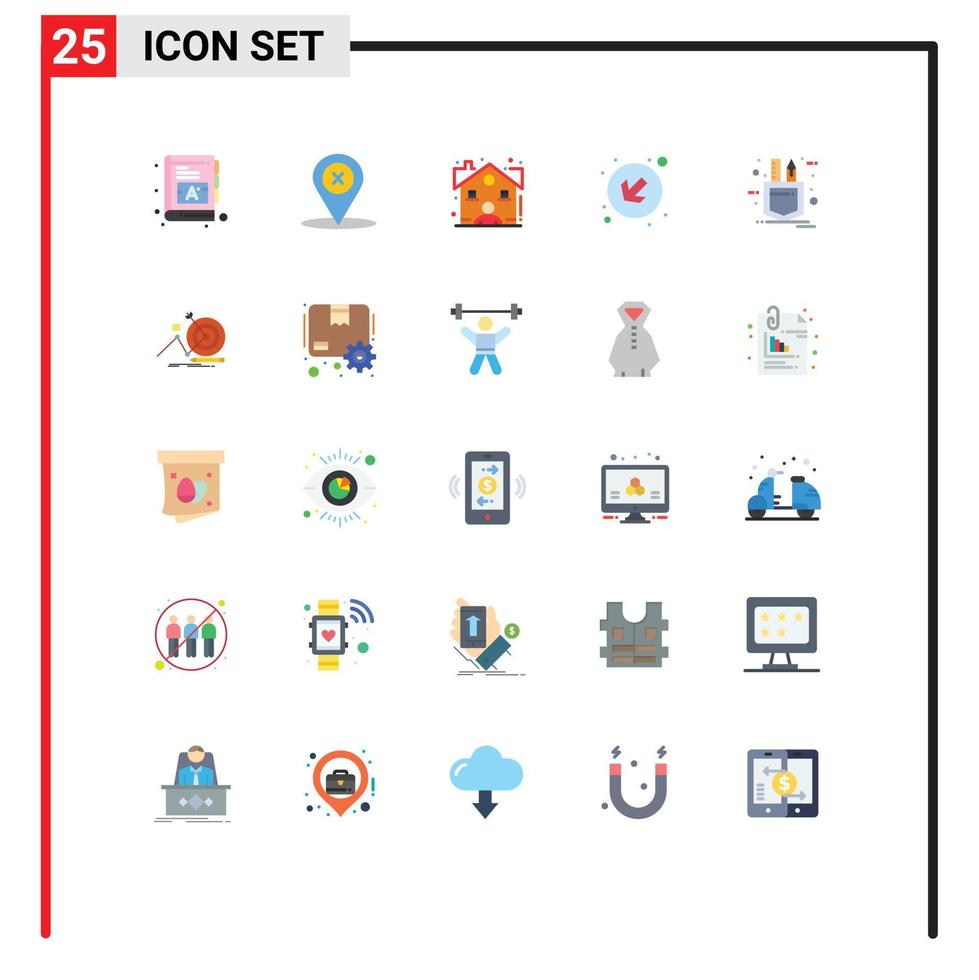 25 icônes créatives signes et symboles modernes d'outils courtier de correctifs flèche gauche éléments de conception vectoriels modifiables vecteur