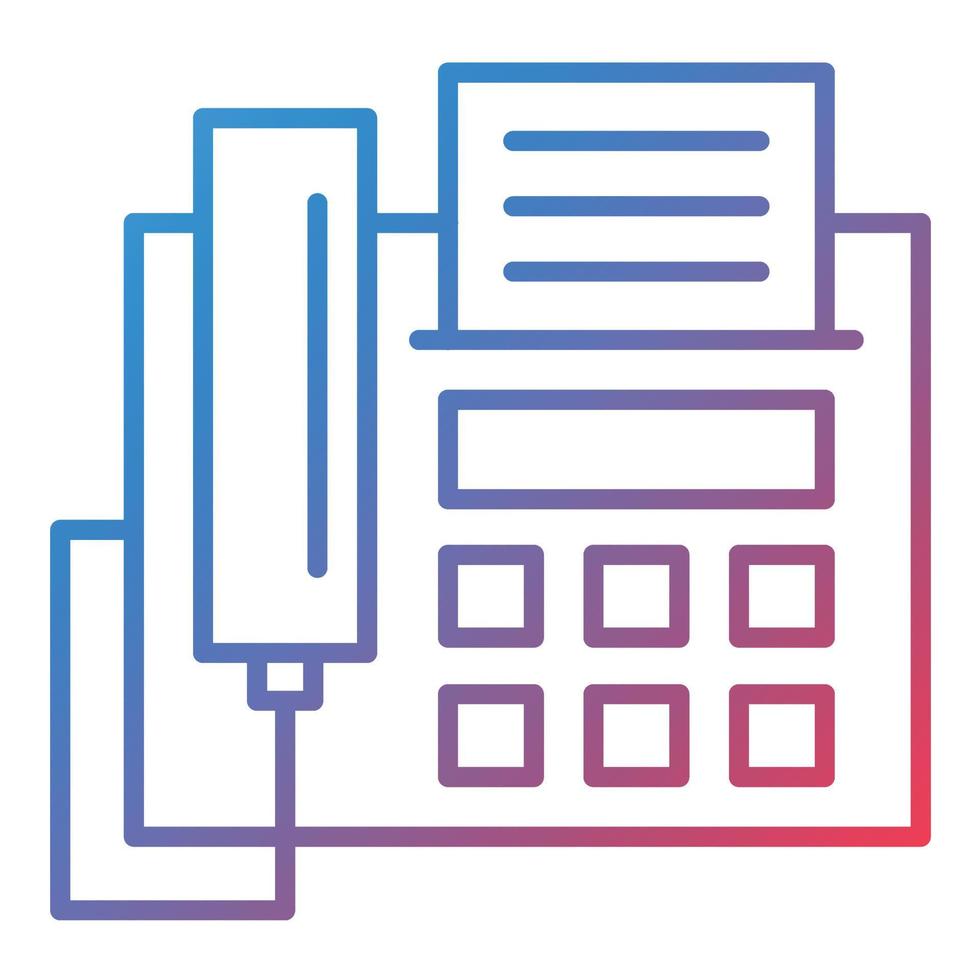 icône de dégradé de ligne de fax vecteur