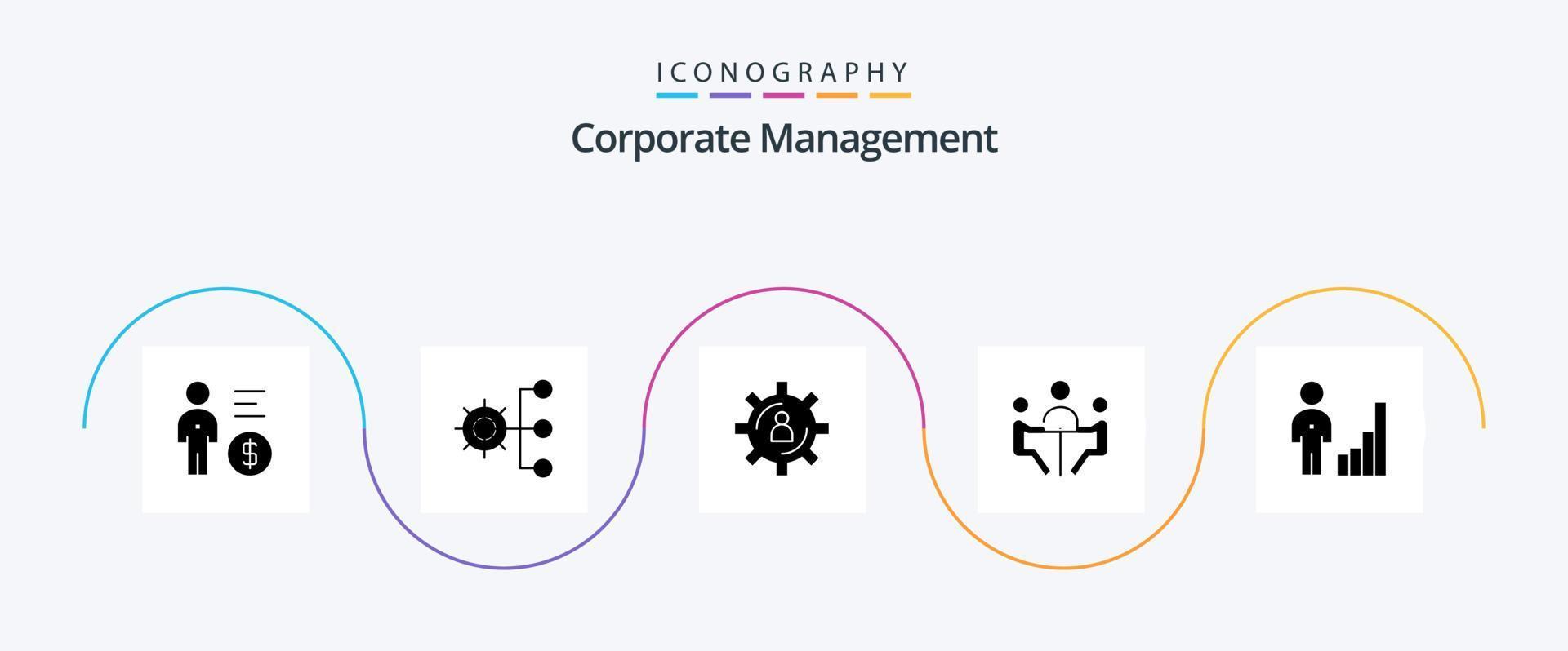 pack d'icônes de glyphe de gestion d'entreprise 5, y compris la conférence. Entreprise. le management. productivité. la personne vecteur