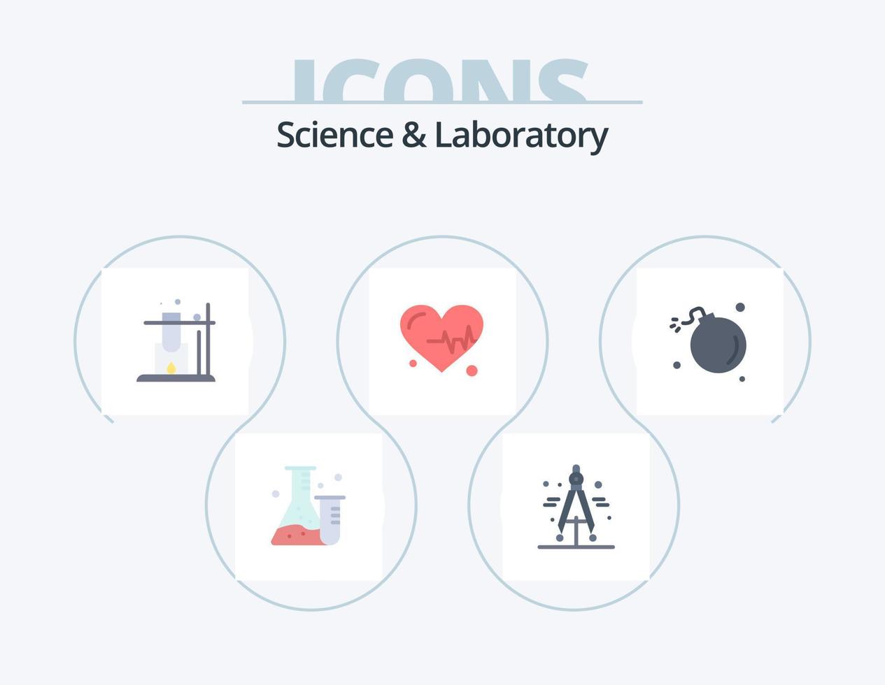 pack d'icônes plates scientifiques 5 conception d'icônes. la science. explosion. la science. comète. la science vecteur