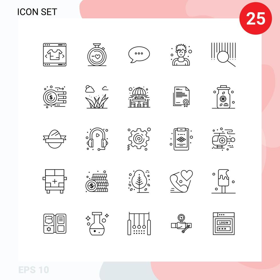 25 lignes universelles définies pour les applications web et mobiles rechercher des éléments de conception vectoriels modifiables vecteur