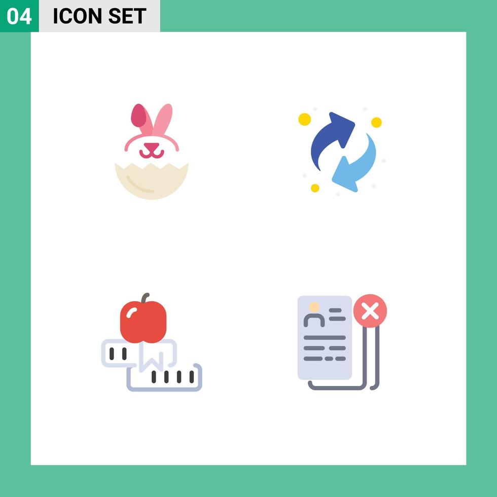 ensemble de 4 symboles d'icônes d'interface utilisateur modernes signes pour les flèches d'étude d'oeufs éducation affaires éléments de conception vectoriels modifiables vecteur