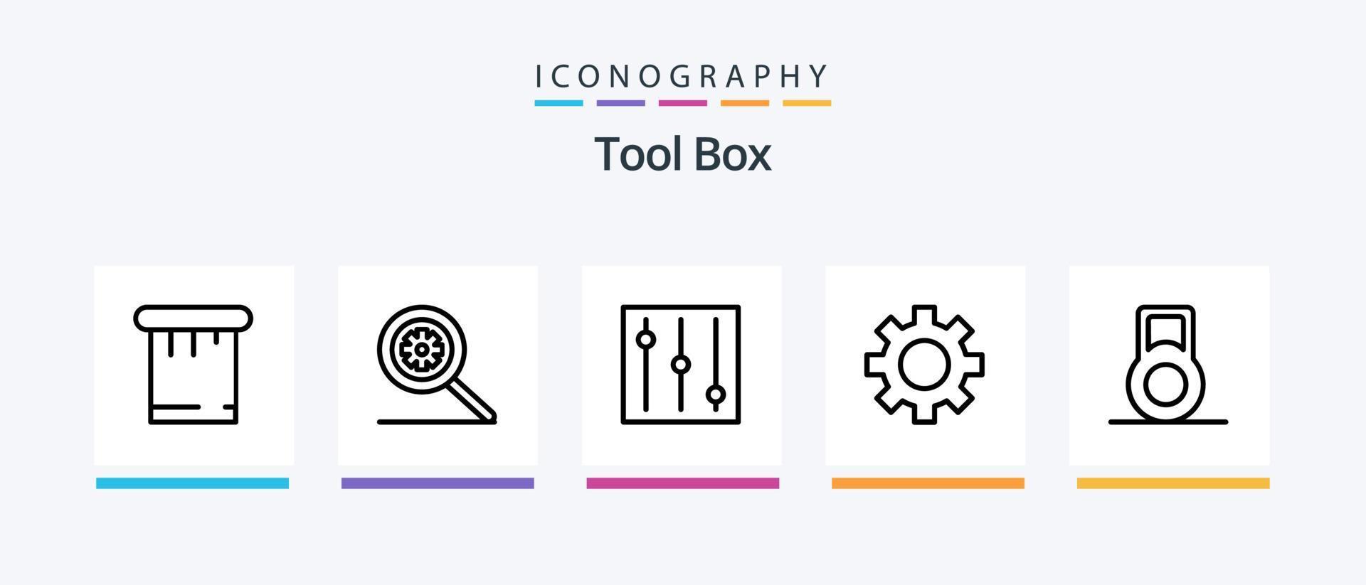 outils ligne 5 pack d'icônes comprenant. recherche. outils. construction. conception d'icônes créatives vecteur