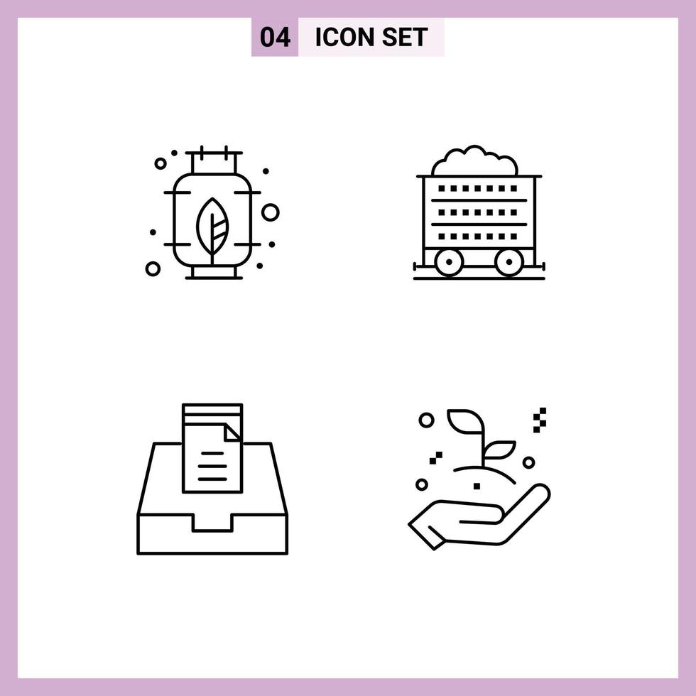 pack d'interface utilisateur de 4 couleurs plates de base remplies d'éléments de conception vectoriels modifiables de croissance de roue de boîte aux lettres d'énergie vecteur