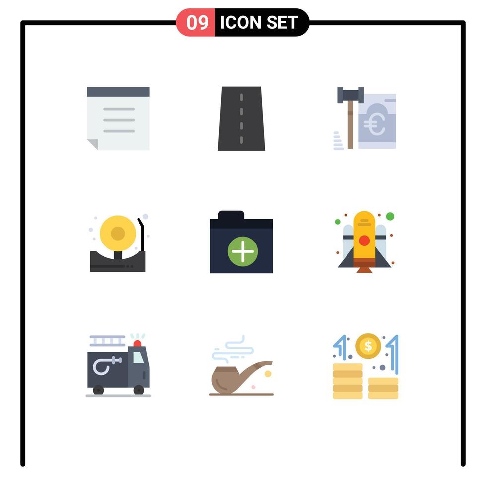 pack d'icônes vectorielles stock de 9 signes et symboles de ligne pour les nouveaux éléments de conception vectoriels modifiables d'alerte incendie euro vecteur