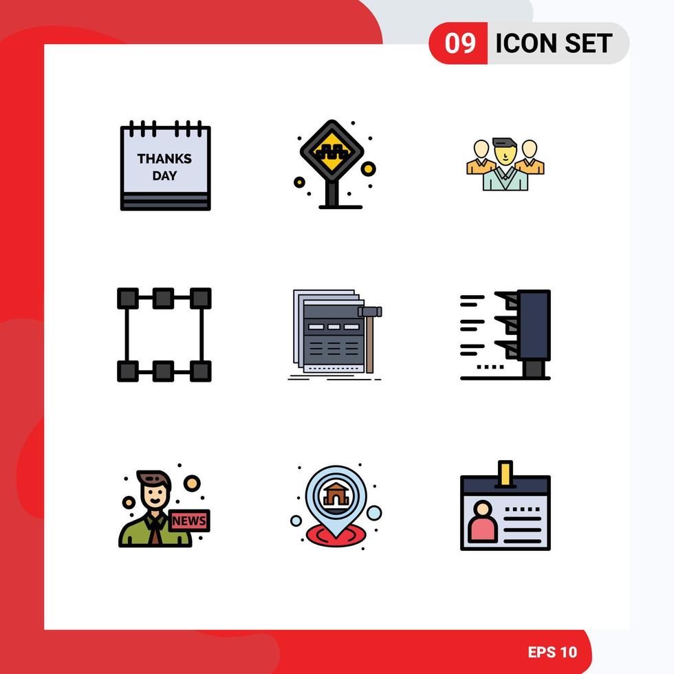 pack d'icônes vectorielles stock de 9 signes et symboles de ligne pour les points internet taxi path friendzone éléments de conception vectoriels modifiables vecteur