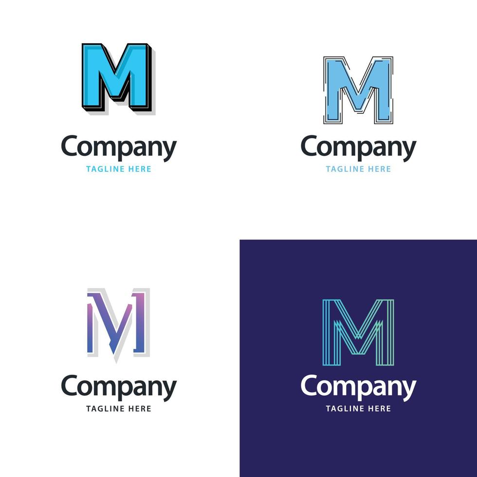 lettre m grand logo pack design création de logos modernes créatifs pour votre entreprise vecteur