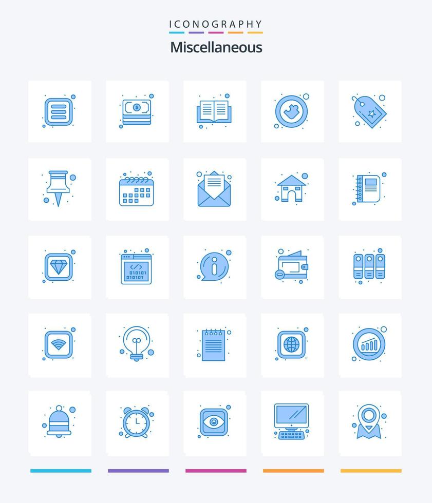 pack d'icônes bleu créatif divers 25 tel que favori. . livre. Solution. brancher vecteur