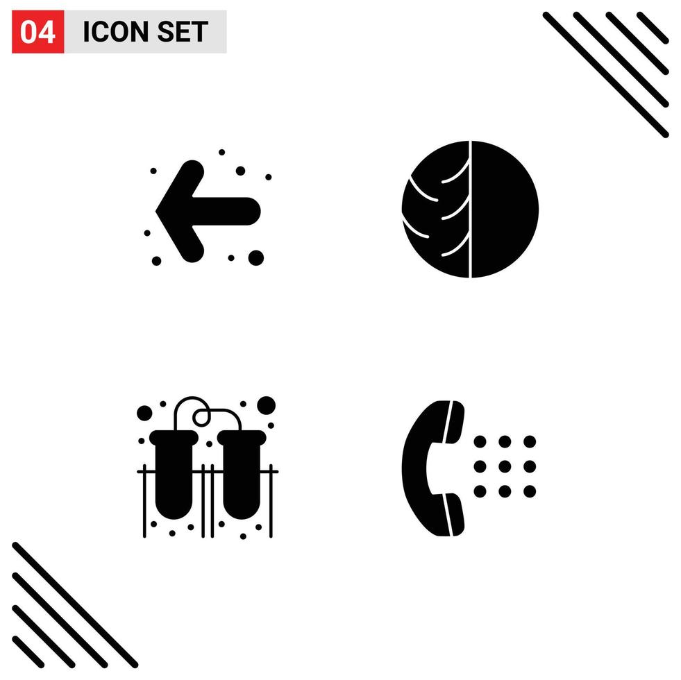 4 icônes créatives signes et symboles modernes de flèche protection de la peau dermatologue peau laboratoire éléments de conception vectoriels modifiables vecteur
