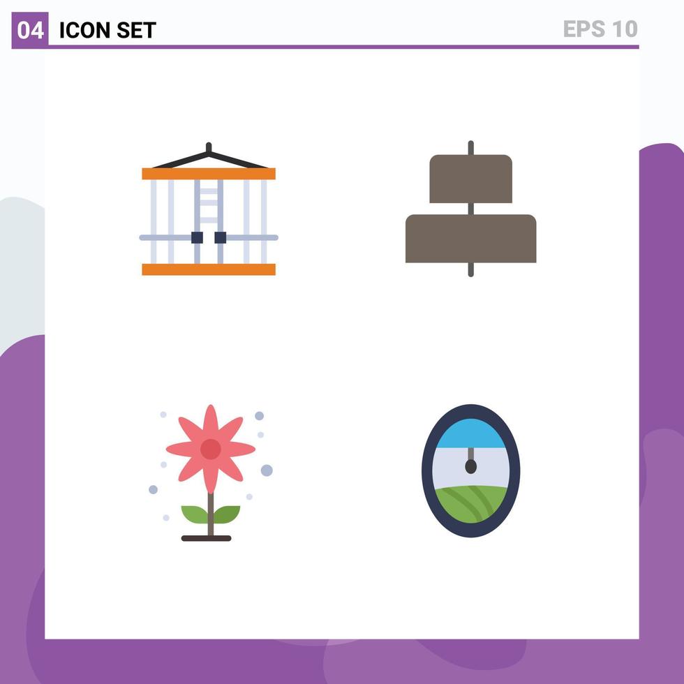 4 icônes plates vectorielles thématiques et symboles modifiables d'éléments de conception vectoriels modifiables de plan horizontal de meurtre de fleur décapitée vecteur