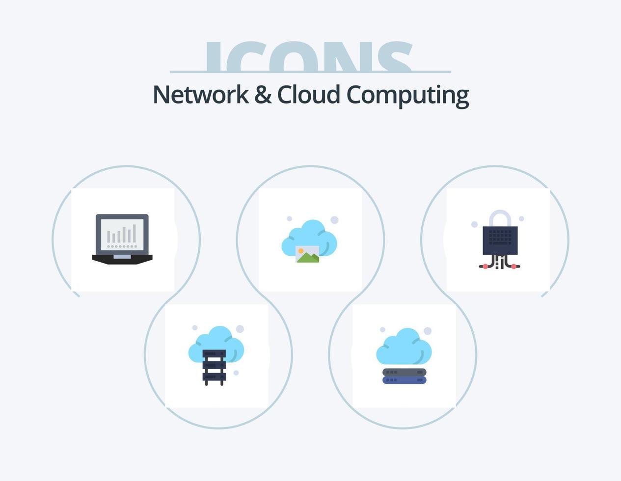 réseau et cloud computing pack d'icônes plat 5 conception d'icônes. . . Galerie. La technologie. fermé à clé vecteur