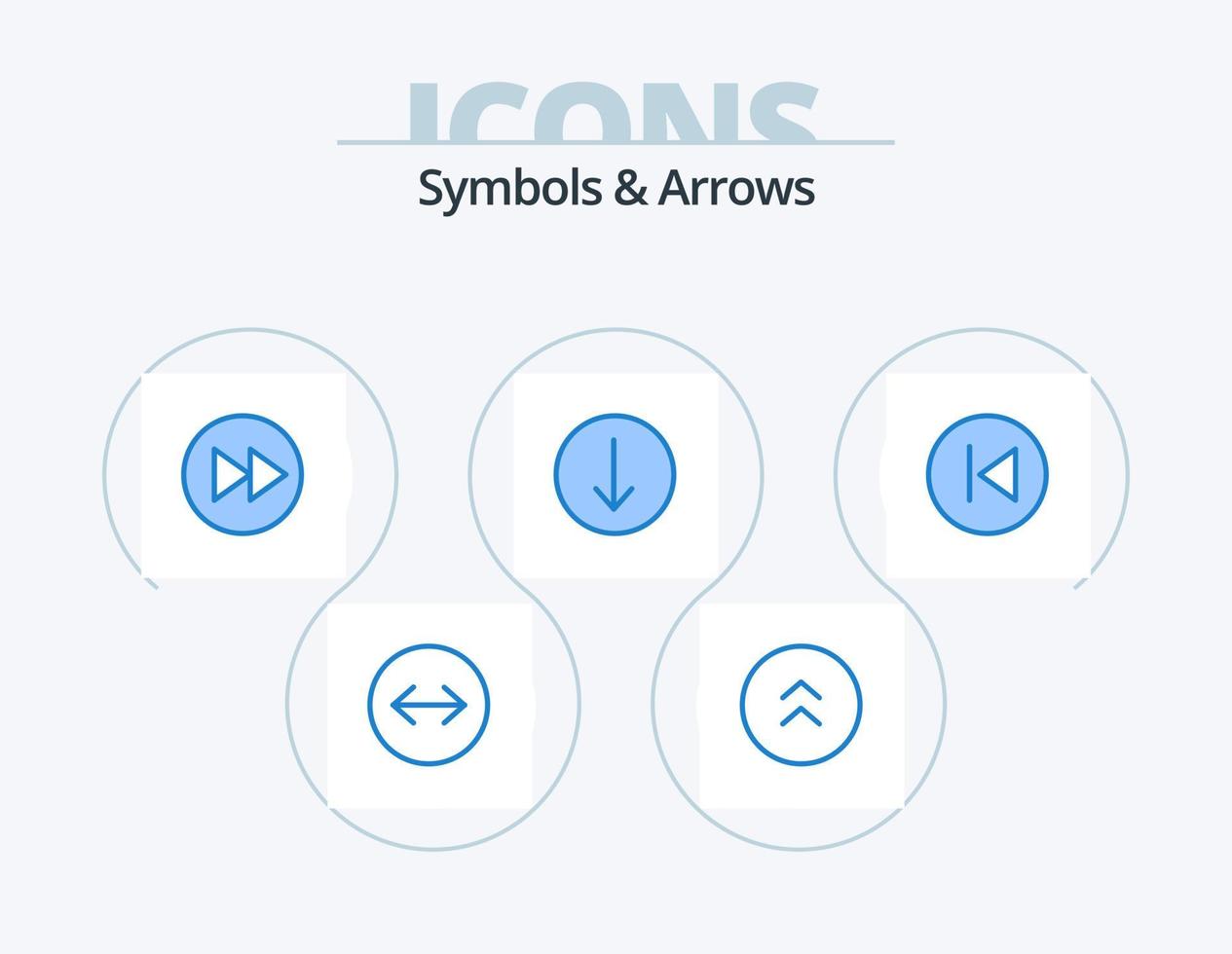 symboles et flèches pack d'icônes bleues 5 conception d'icônes. flèches. La Flèche. flèche à droite. bas. La Flèche vecteur