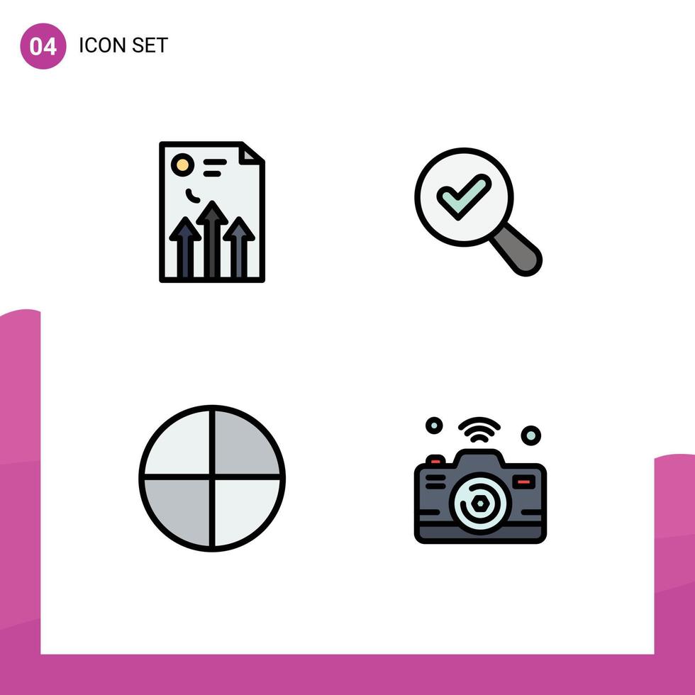 pack d'icônes vectorielles stock de 4 signes et symboles de ligne pour les éléments de conception vectoriels modifiables de caméra de recherche de pilule de flèche vecteur