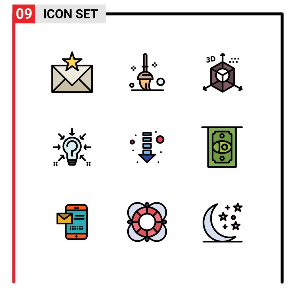 9 couleurs plates vectorielles thématiques remplies et symboles modifiables de suggestion idée codage question programmation éléments de conception vectoriels modifiables vecteur