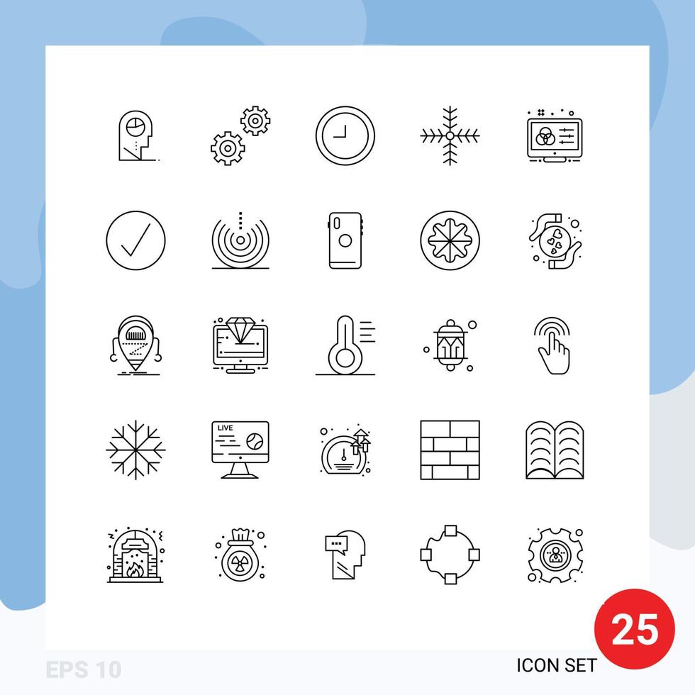 concept de 25 lignes pour les sites Web mobiles et les applications concepteur de jeu de couleurs réglage de l'heure hiver éléments de conception vectoriels modifiables vecteur