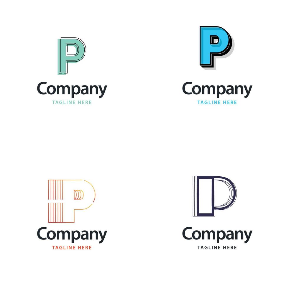 lettre p grand logo pack design création de logos modernes créatifs pour votre entreprise vecteur