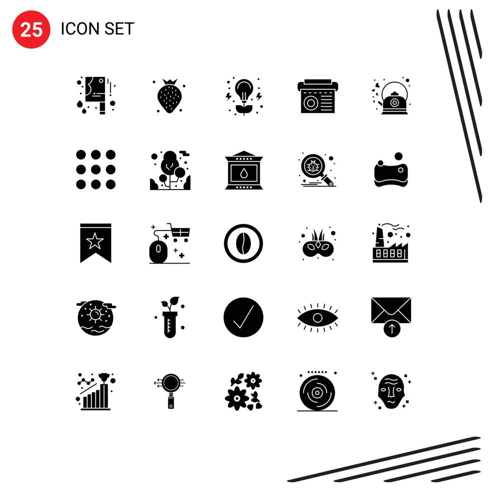 25 icônes créatives signes et symboles modernes d'équipement radio d'énergie chaude éléments de conception vectoriels modifiables vecteur