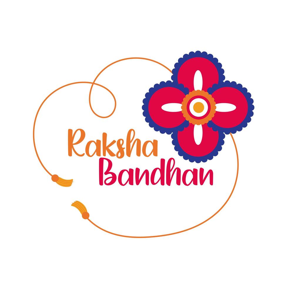 joyeux raksha bandhan fleur accessoire de bracelet style plat vecteur