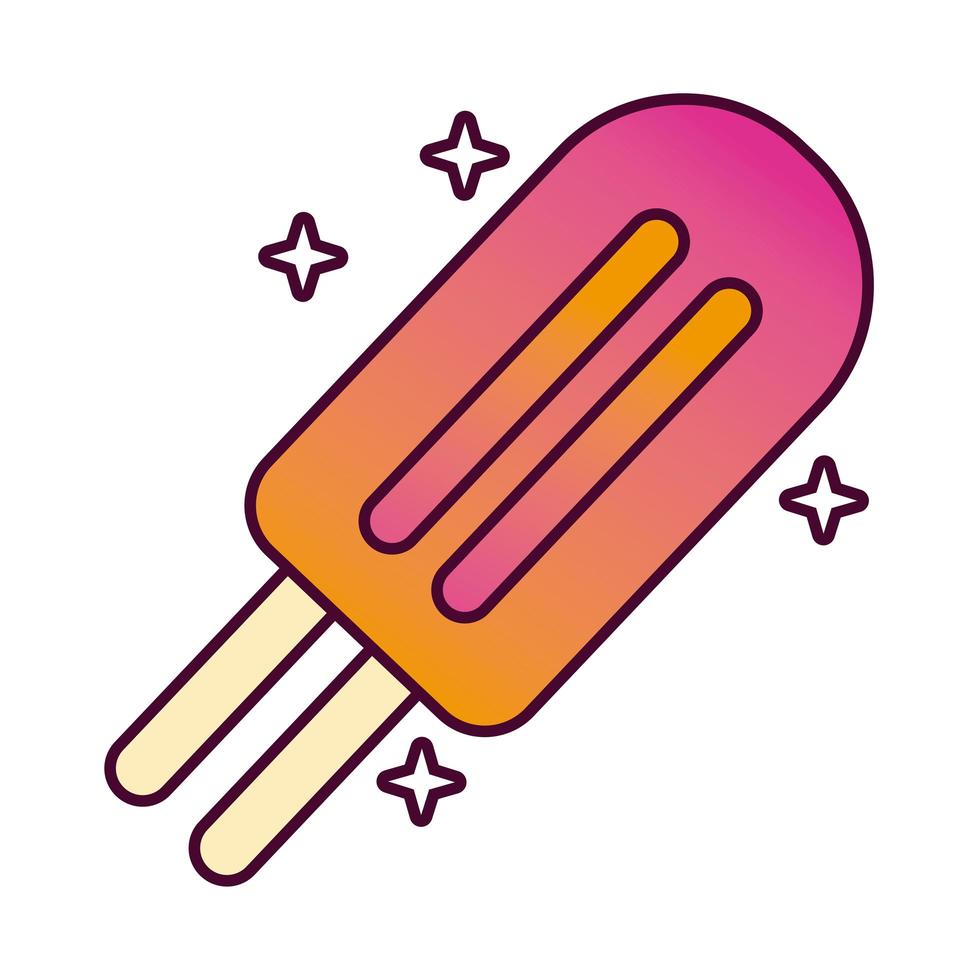 icône de style détaillé de bâton de glace délicieuse vecteur