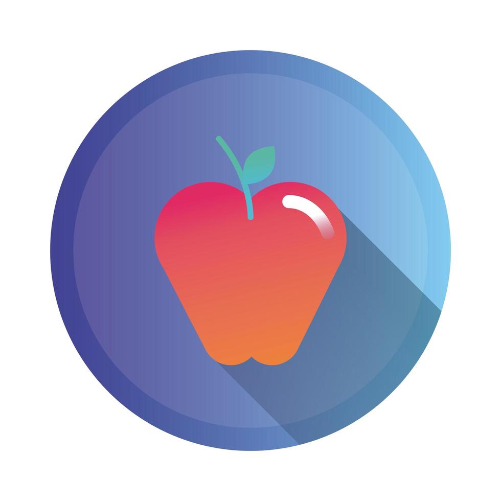icône de style détaillé de fruits frais pomme vecteur