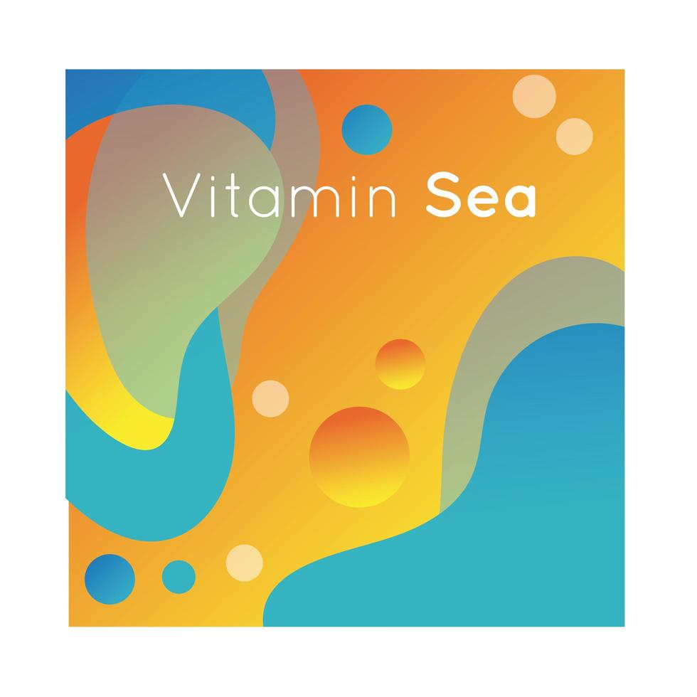 bannière colorée de mer vitamine avec lettrage vecteur