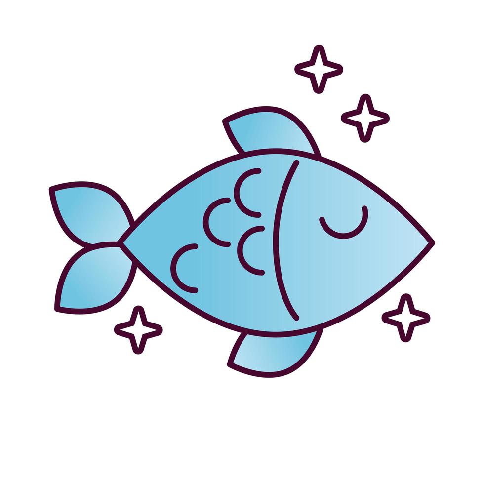icône de style détaillé délicieux poisson nourriture saine vecteur