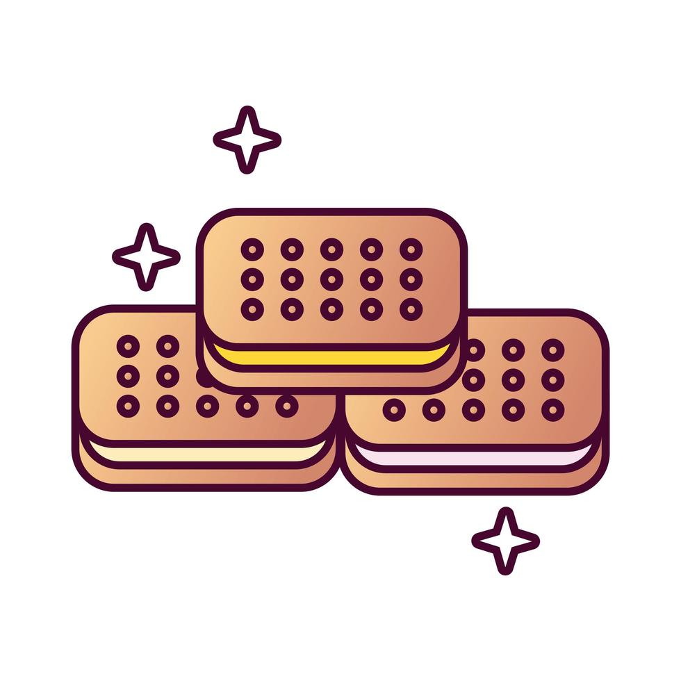 icône de style détaillé de biscuits sucrés vecteur