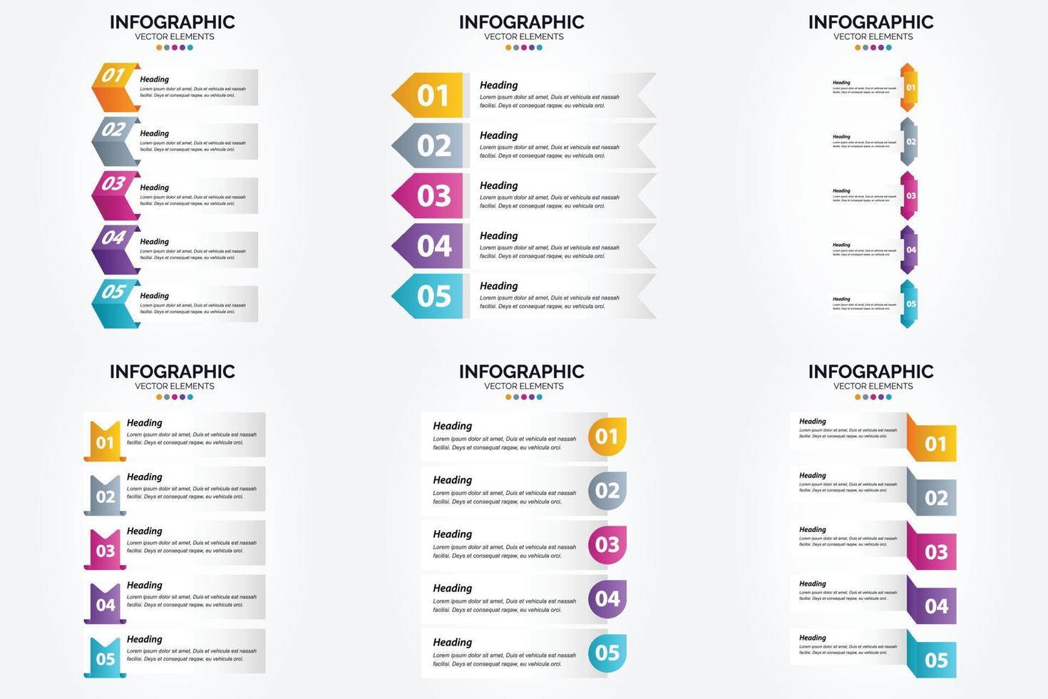 ensemble de conception plate d'infographie d'illustration vectorielle pour la brochure publicitaire et le magazine vecteur