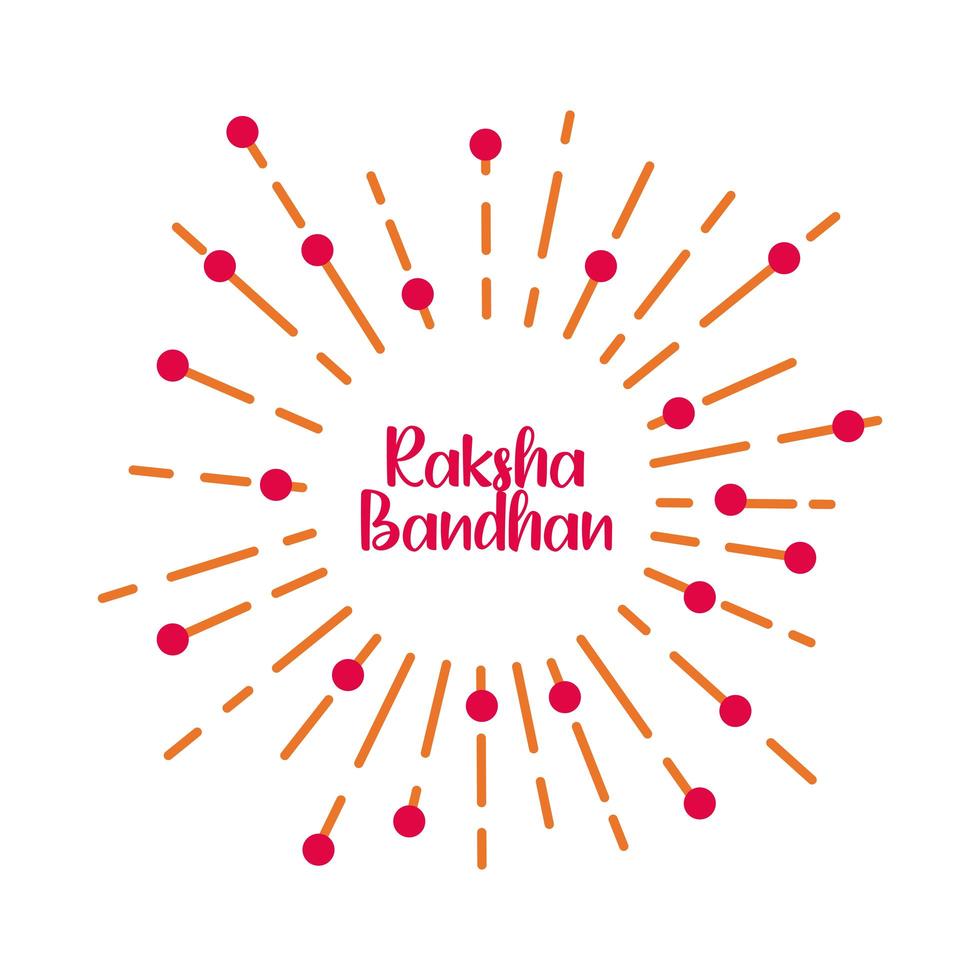 joyeux feux d'artifice raksha bandhan splash avec des boules style plat vecteur