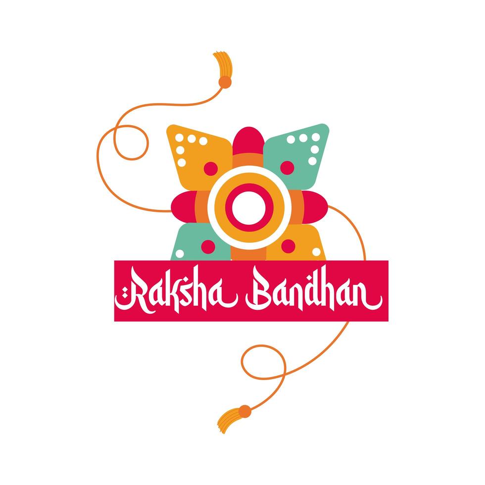 joyeux raksha bandhan fleur accessoire de bracelet style plat vecteur