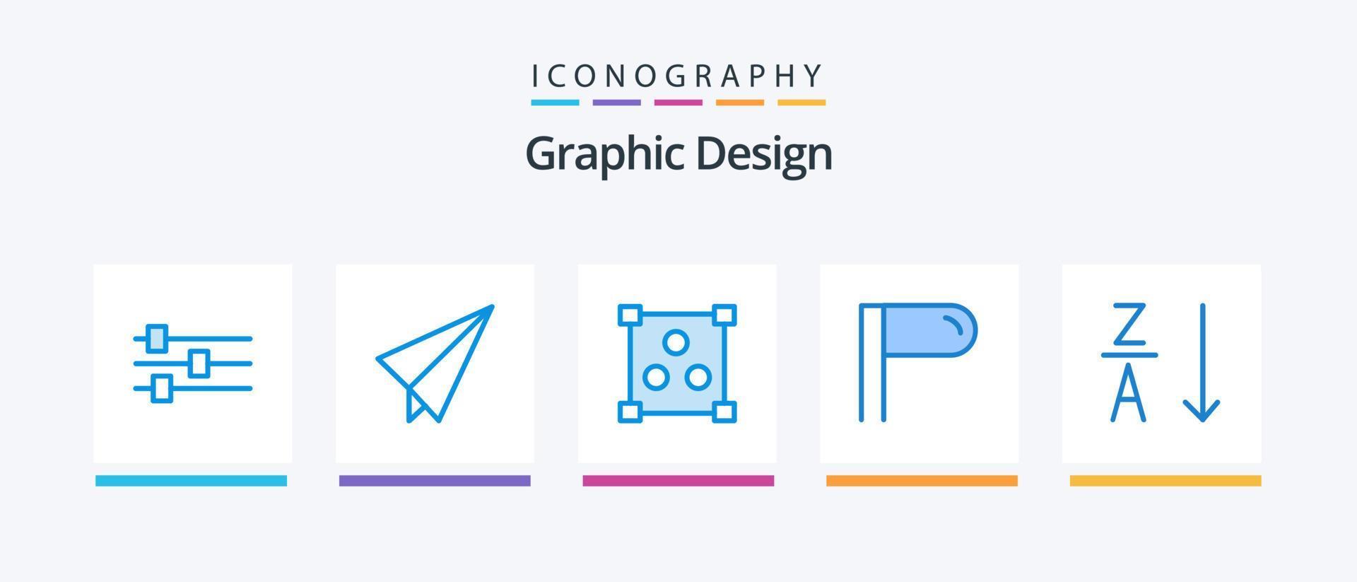 concevoir un pack d'icônes bleu 5 comprenant. en ligne. ordre. conception d'icônes créatives vecteur