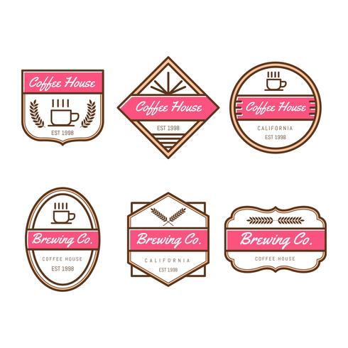Collection de Vector Badges café