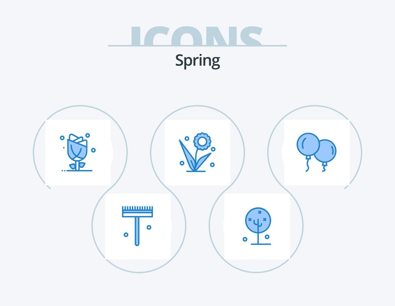 pack d'icônes bleu printemps 5 conception d'icônes. la nature. floral. la nature. flore. la nature vecteur