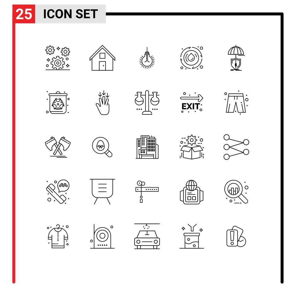 groupe de 25 lignes signes et symboles pour les conseils de statisme de la maison de printemps énergétique éléments de conception vectoriels modifiables vecteur