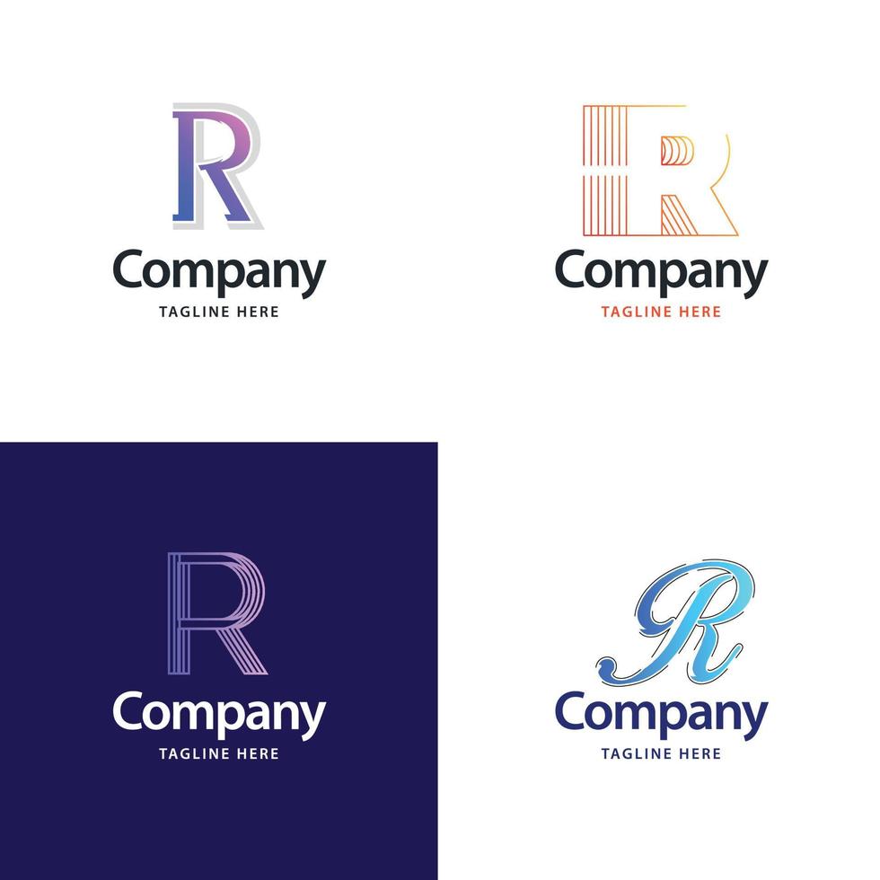 lettre r grand logo pack design création de logos modernes créatifs pour votre entreprise vecteur