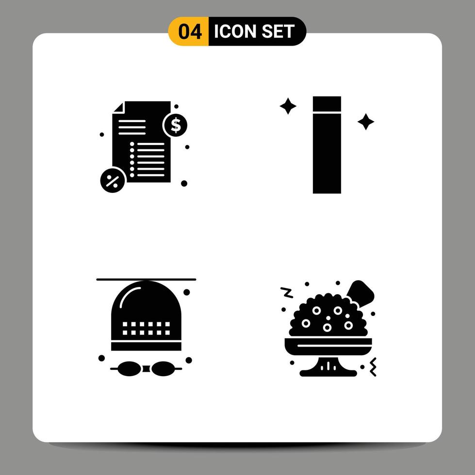 pack d'icônes vectorielles stock de 4 signes et symboles de ligne pour les activités magiques de lunettes de prêt guacamole éléments de conception vectoriels modifiables vecteur