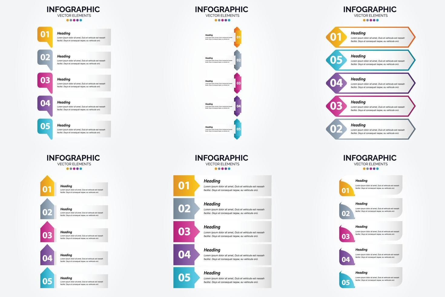 ensemble de conception plate d'infographie d'illustration vectorielle pour la brochure publicitaire et le magazine vecteur