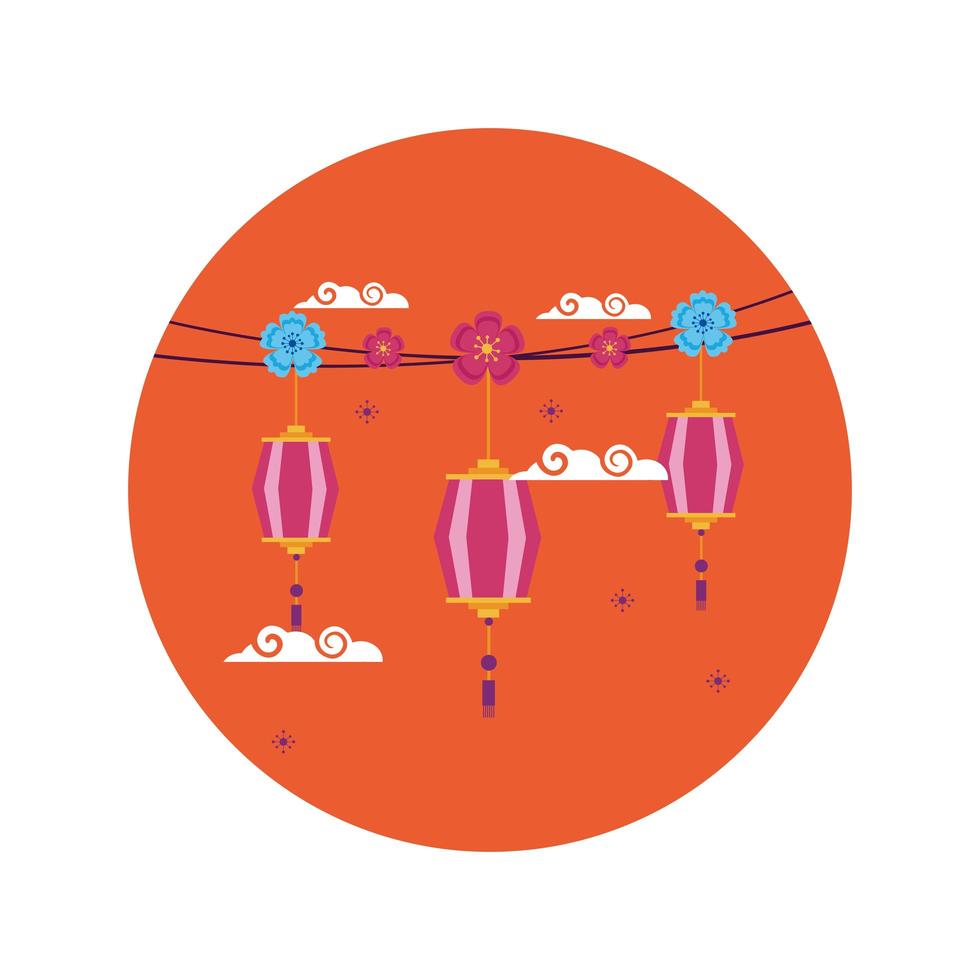 conception de vecteur de lanternes de Chine